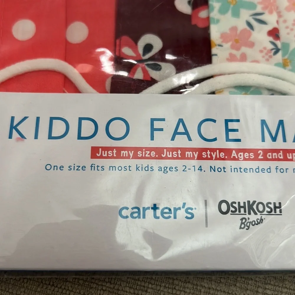 Carters kids face mask 3 pack nwt